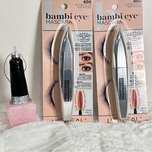 L’Oréal Bambi Eye Mascara Bundle 2 #400 Blackest Black Volume Full Size NEW